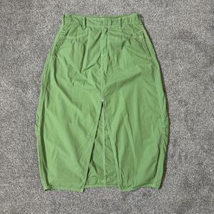 Pilcro Skirt Womens 8 Green Midi Pencil Front Slit Pockets Zip Belt Loops Cotton